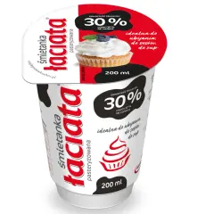 Śmietanka Łacjata 30% - idealna do ubijania, sosów i zup. Najlepsza śmietana do ubijania, która sprawdzi się w każdej kuchni.