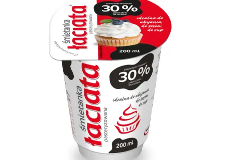 Śmietanka Łacjata 30% - idealna do ubijania, sosów i zup. Najlepsza śmietana do ubijania, która sprawdzi się w każdej kuchni.